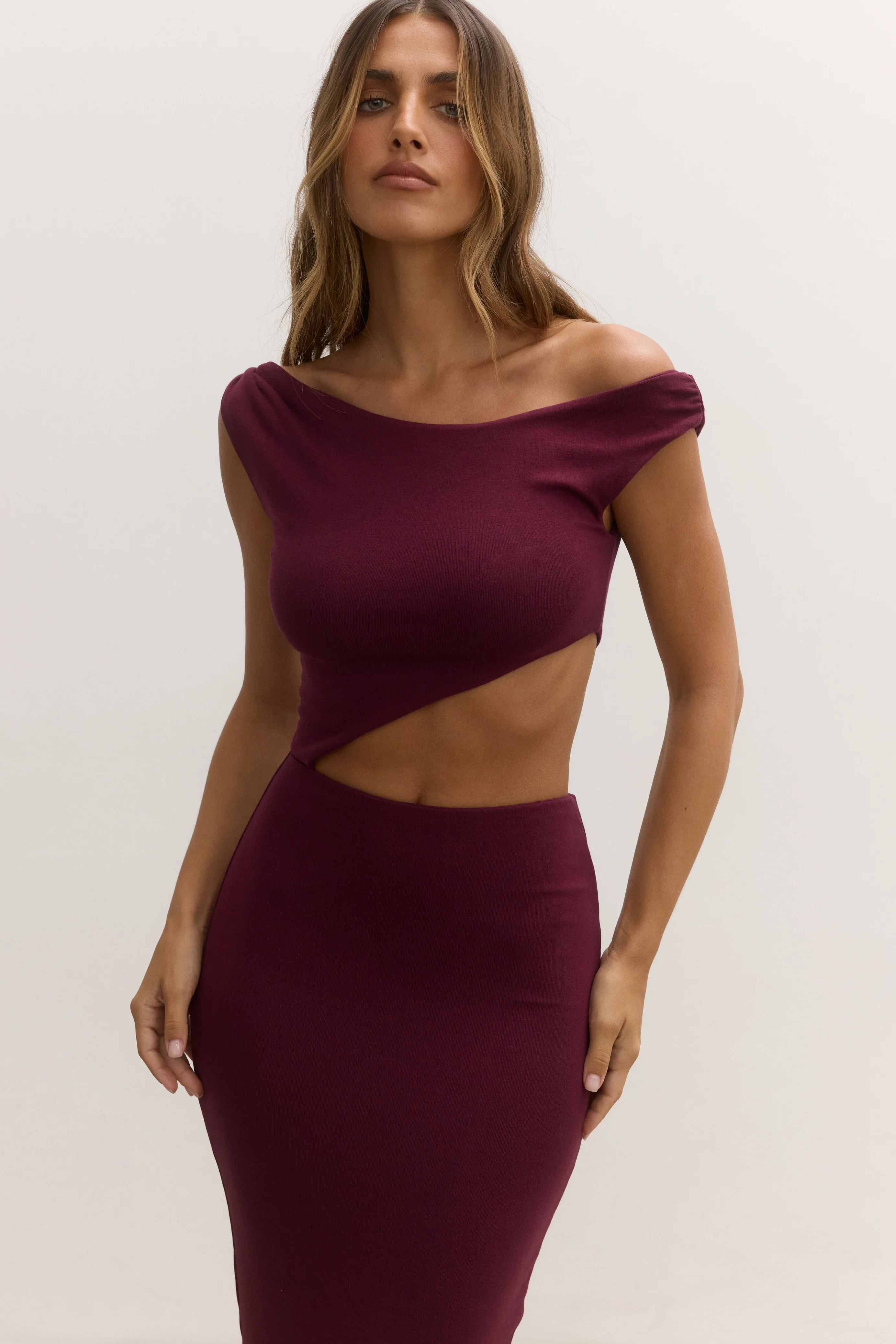 Elara Midi Dress - Plum - Image 3