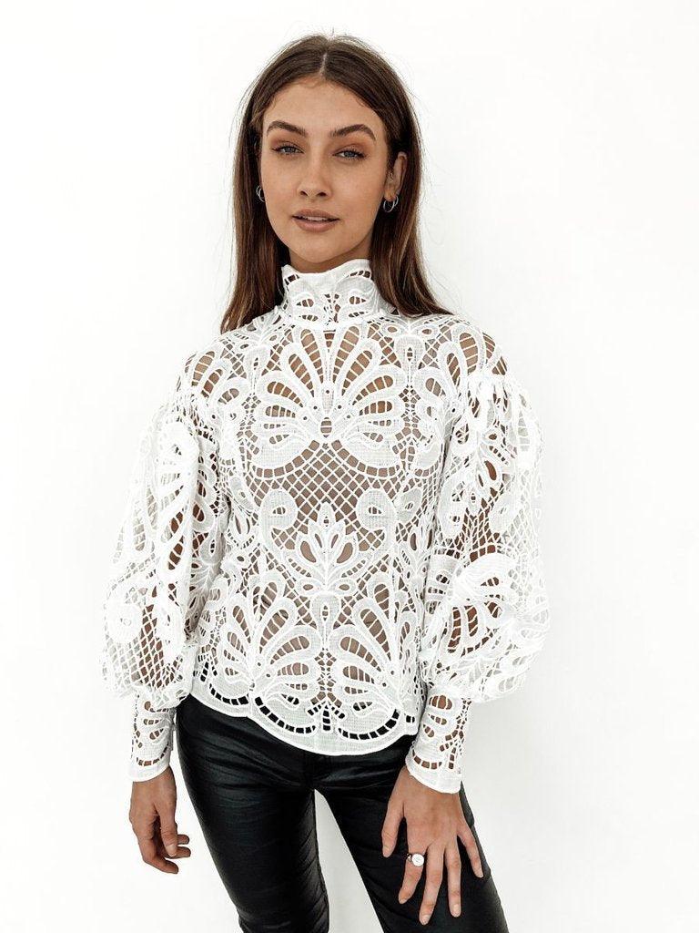 Elizabeth Lace Blouse - White - Image 2