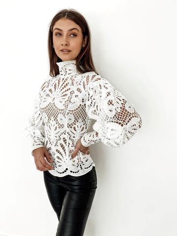 Elizabeth Lace Blouse - White - Image 3