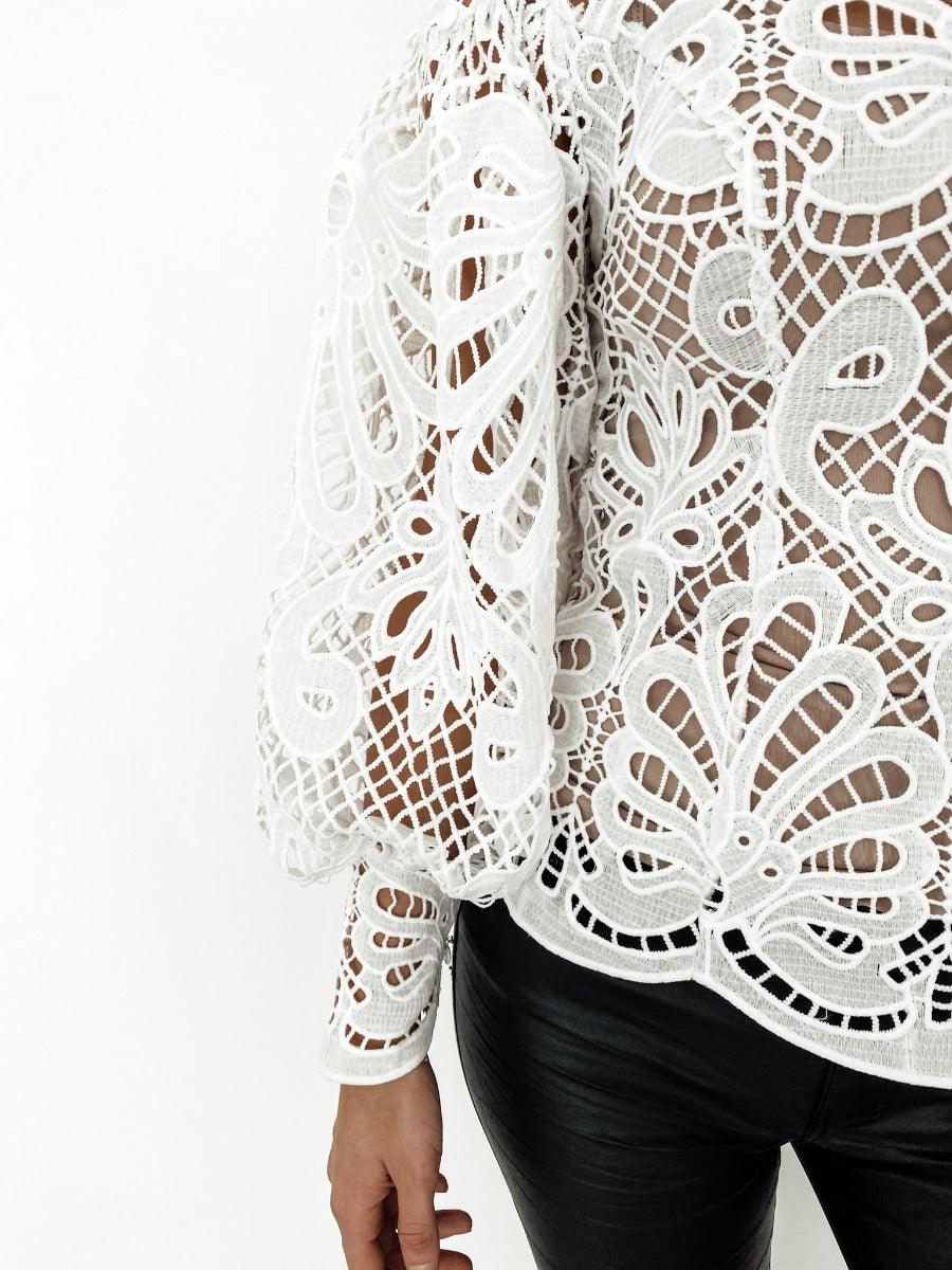 Elizabeth Lace Blouse - White - Image 7