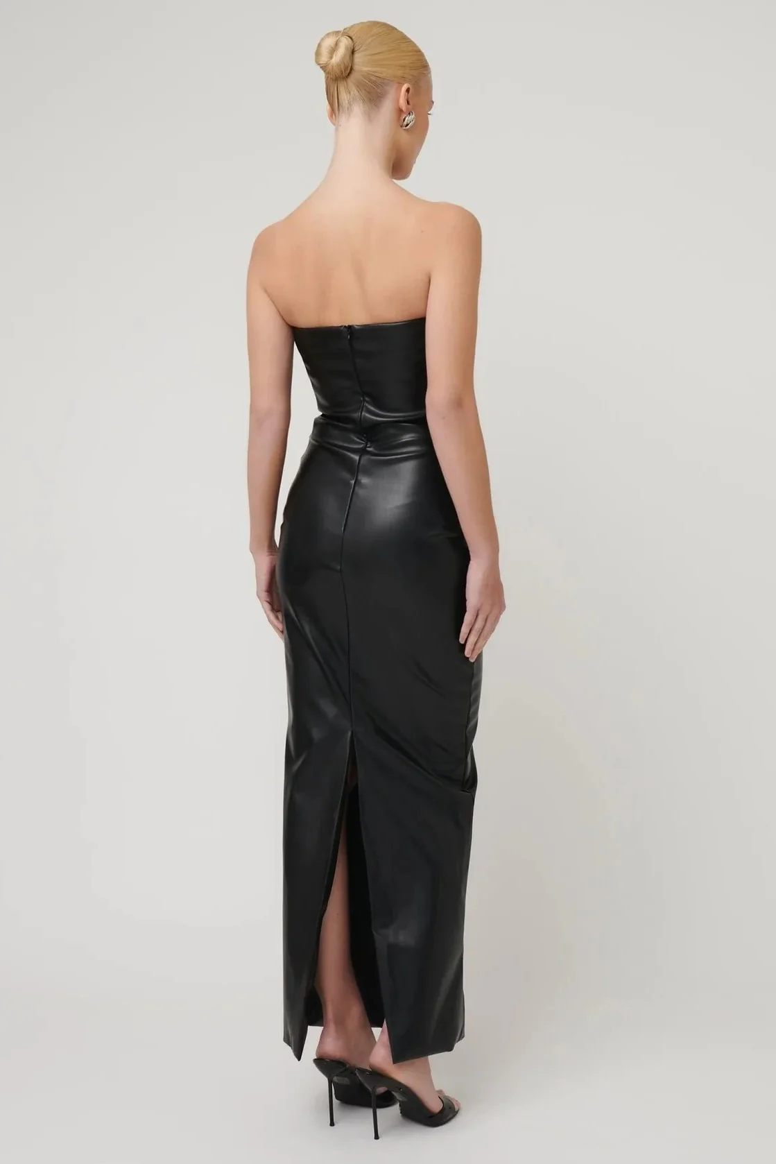 Elodie Dress - Faux Leather Black - Image 2