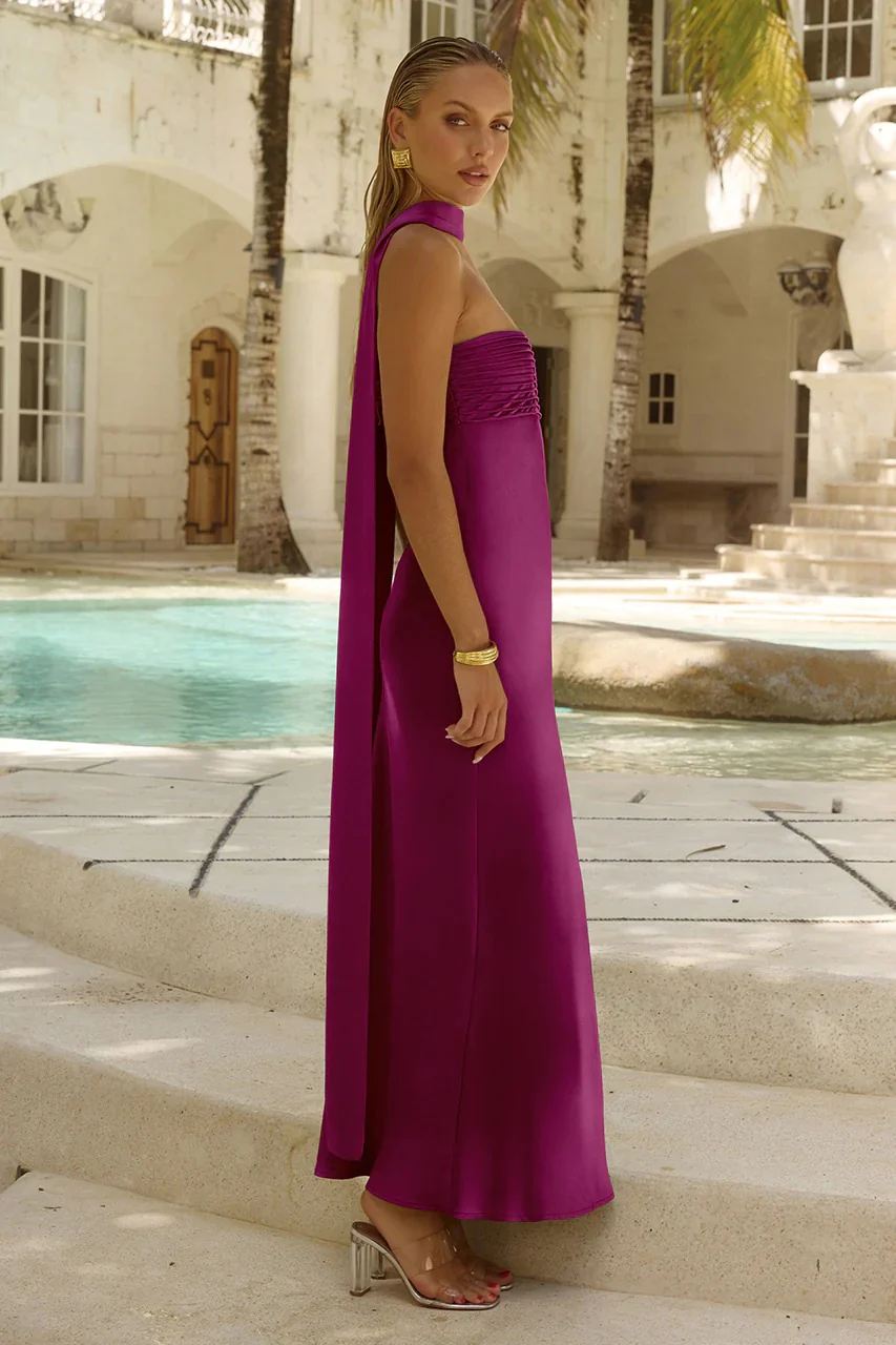 Elsa Maxi Dress - Plum - Image 3