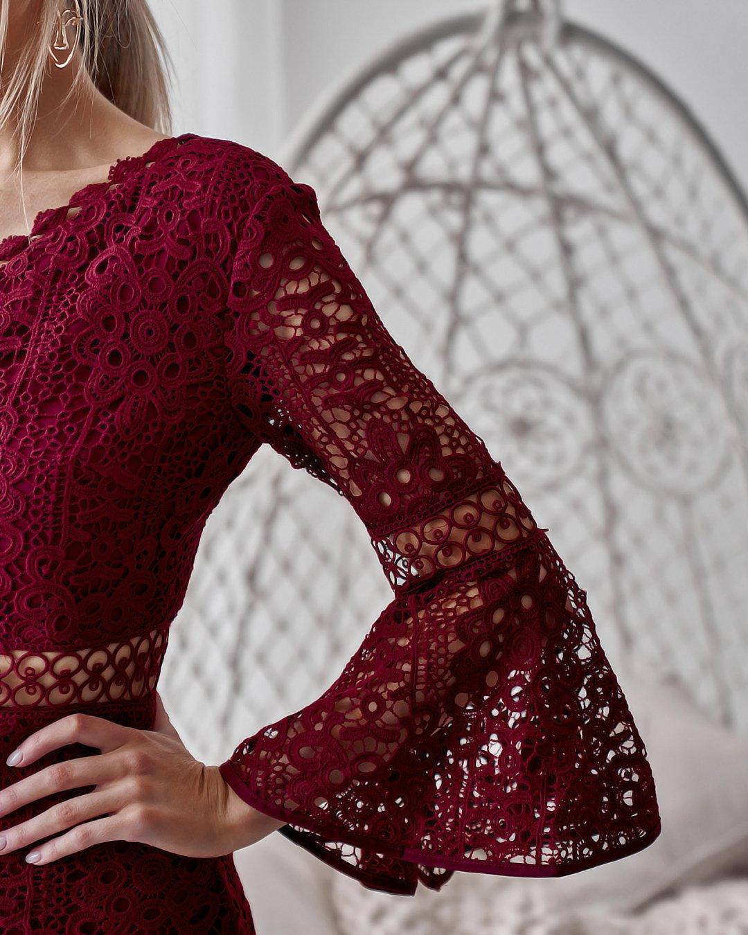 Elysian Dress - Wine - Image 5