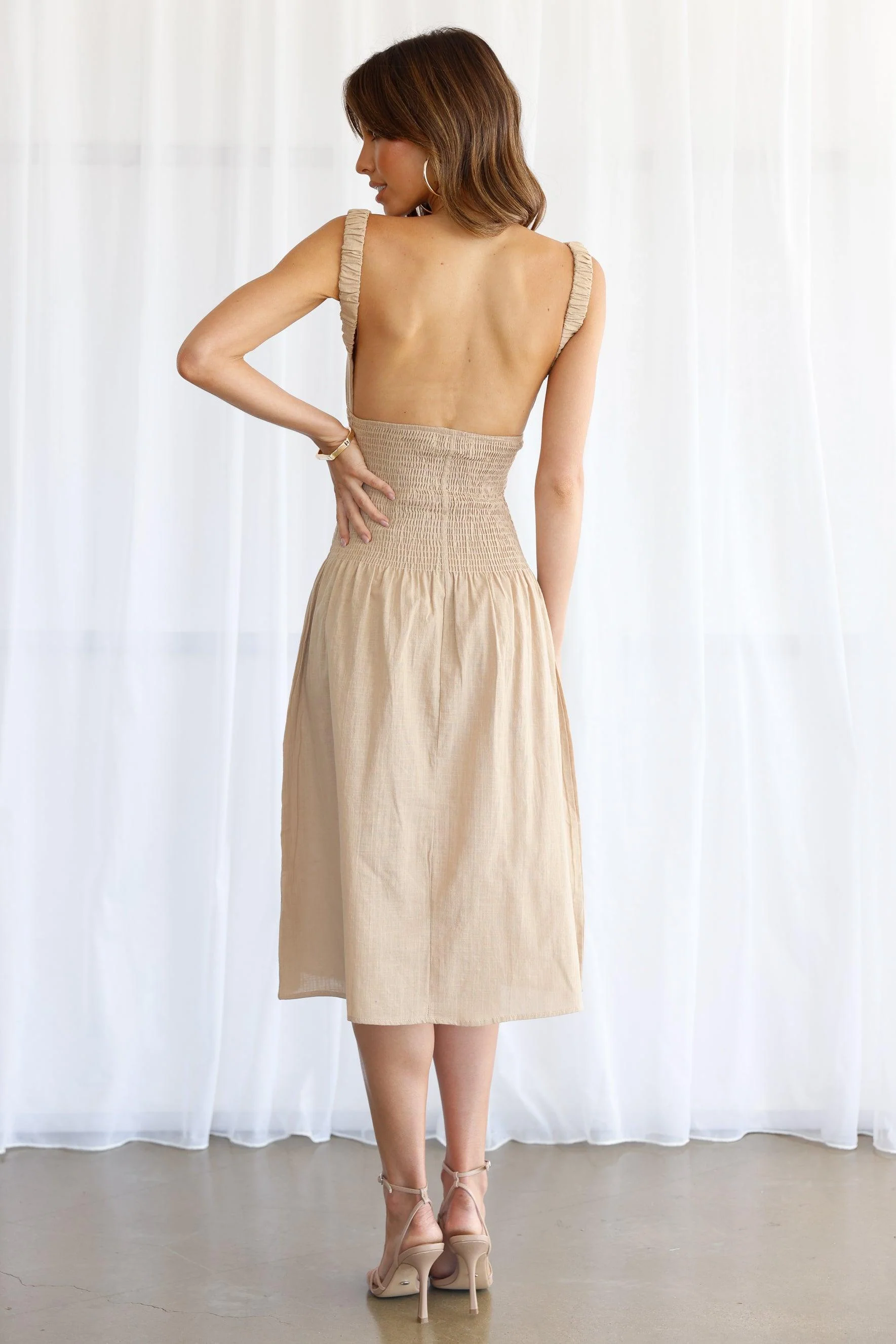 Emory Linen Dress - Sand - Image 2
