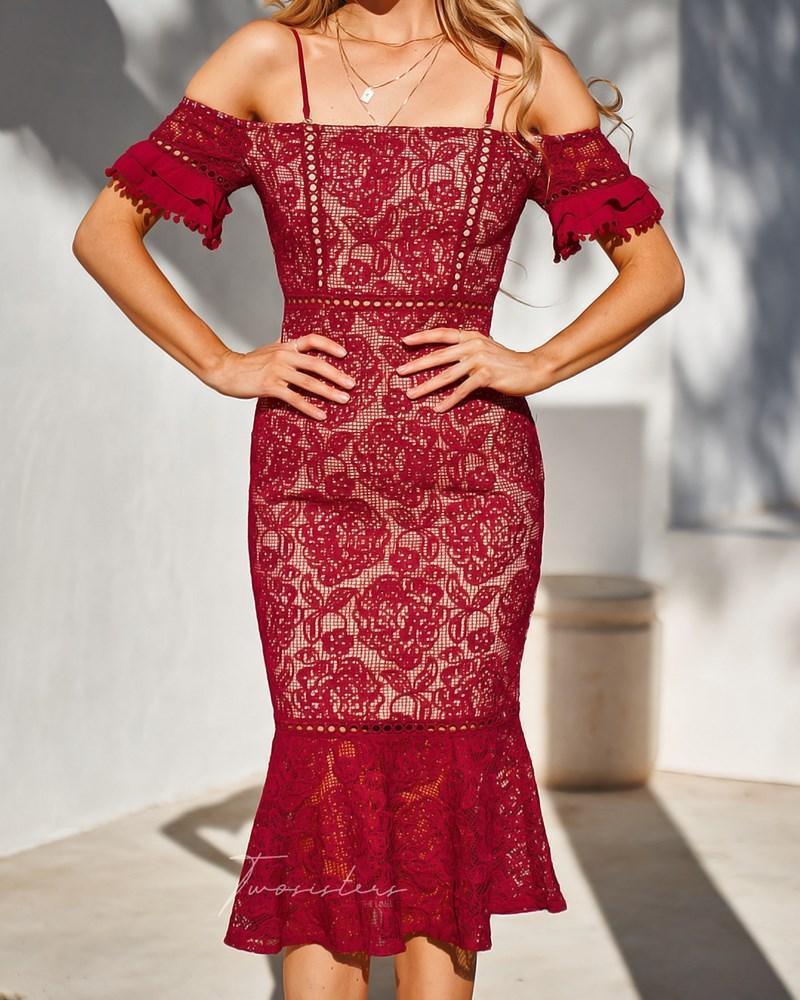 Erica Dress - Red - Image 3
