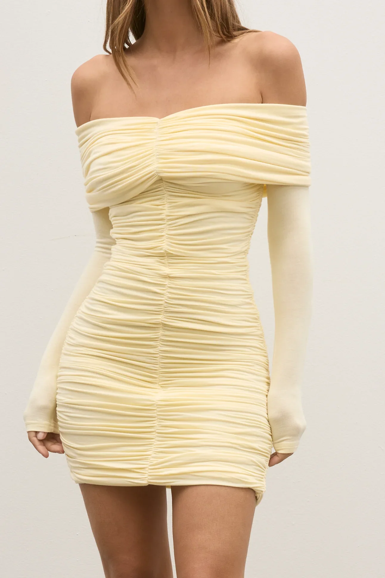Eva Mini Dress - Lemon - Image 3