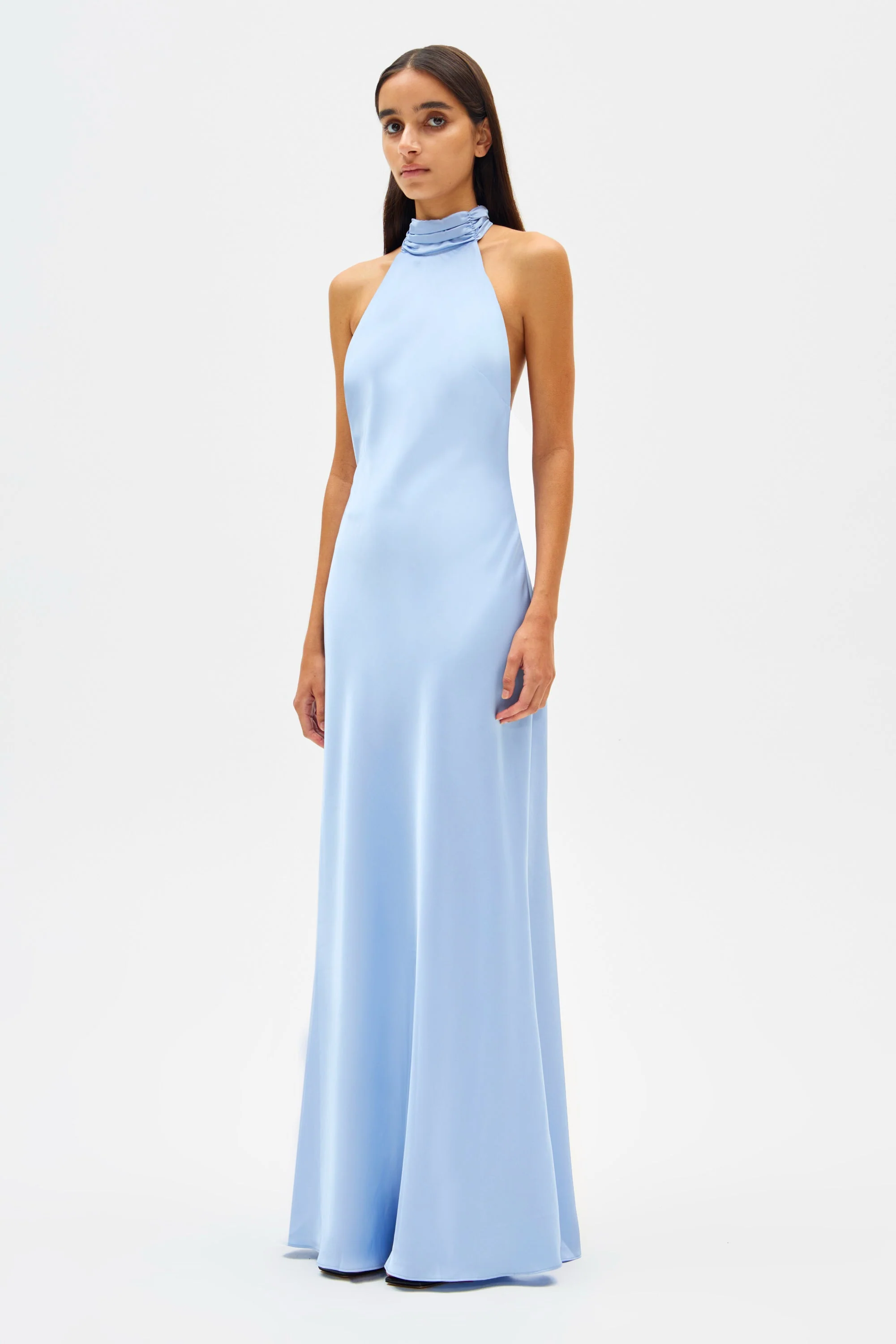 Evianna Satin Maxi Dress - Baby Blue - Image 2