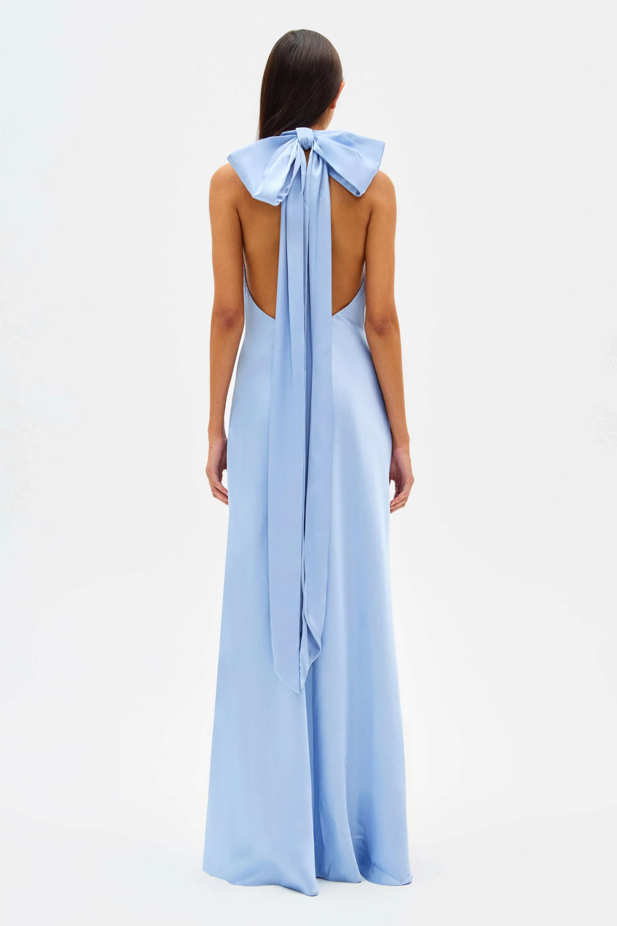 Evianna Satin Maxi Dress - Baby Blue - Image 7
