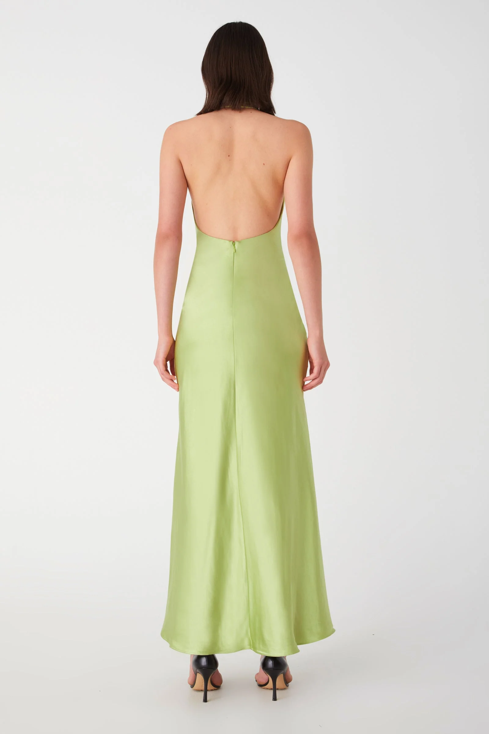Evianna Satin Gown - Lime - Image 3