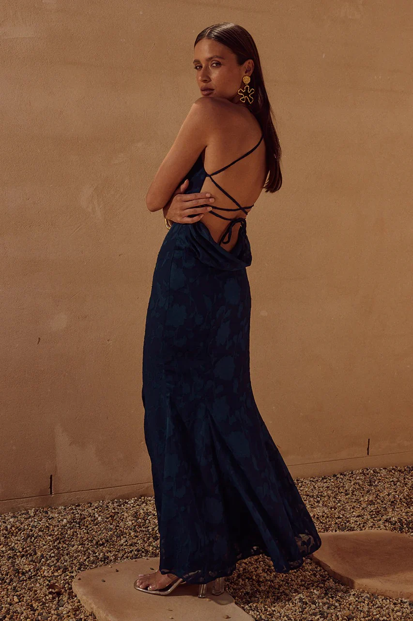 Florenza Maxi Dress - Navy - Image 4