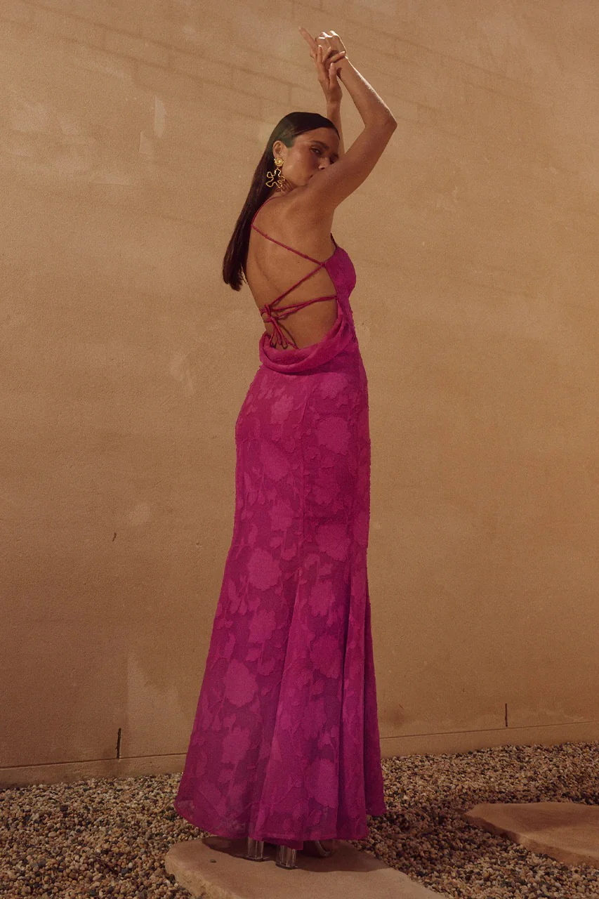 Florenza Maxi Dress - Fuchsia - Image 4