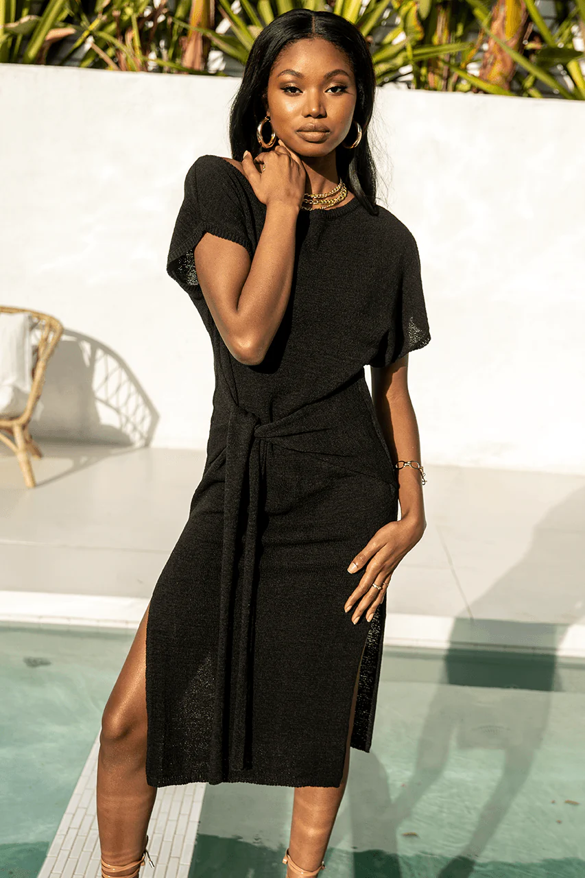 Foxie Knit Dress - Black - Image 3