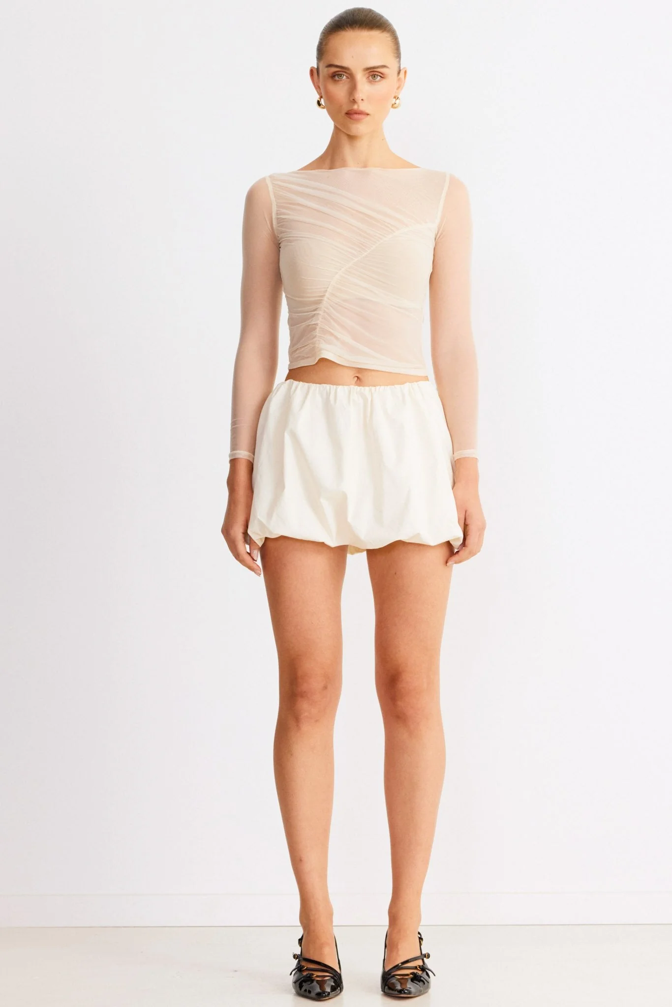 Freja Bubble Skirt - Chalk - Image 3
