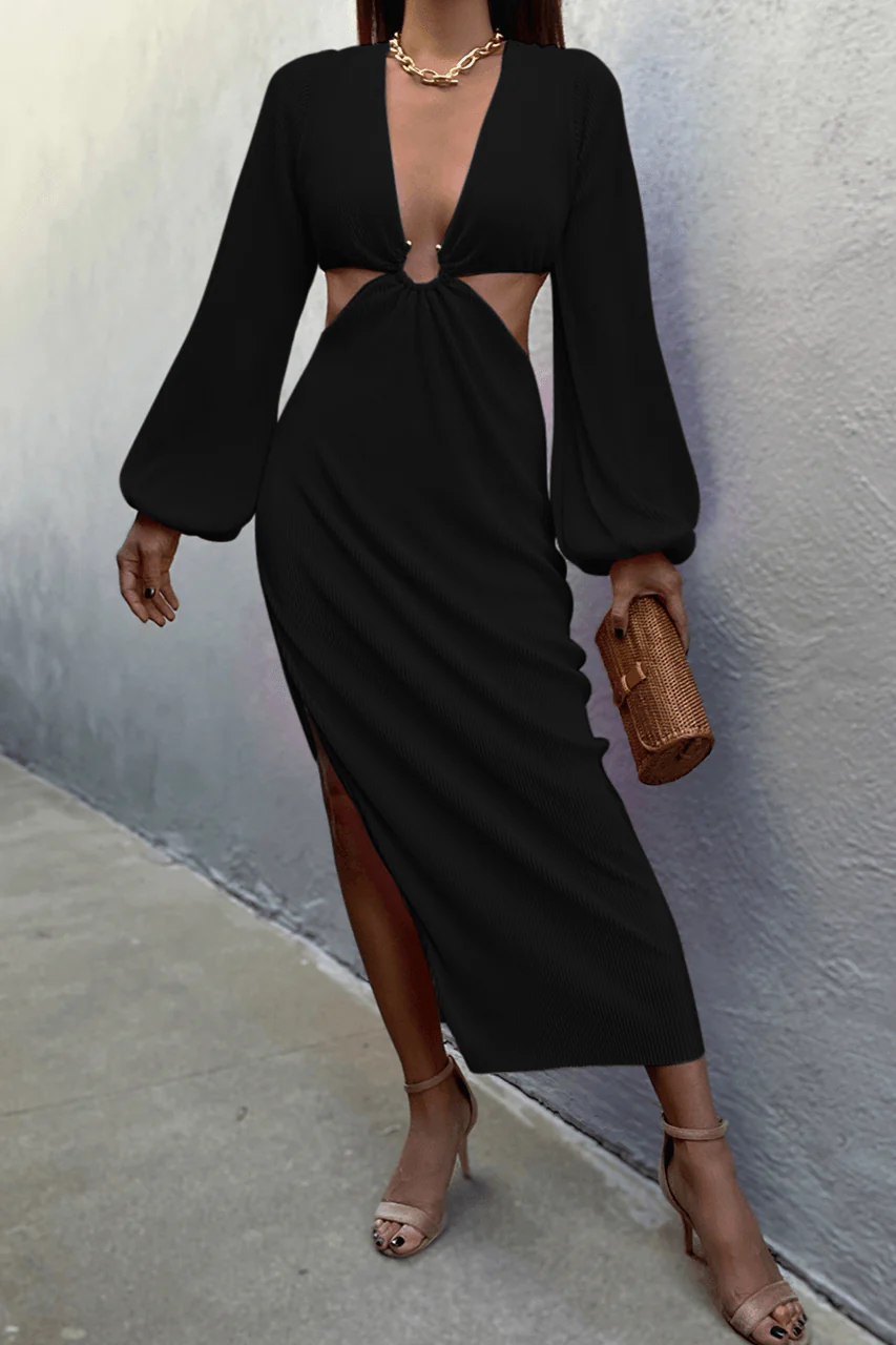 Freya Midi Dress - Black - Image 3