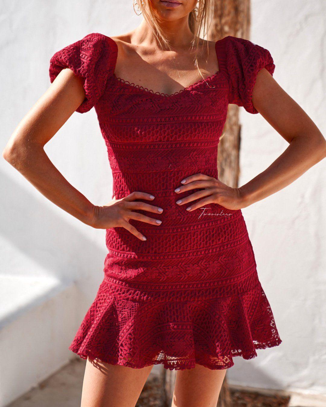 Gabriella Dress - Red - Image 4