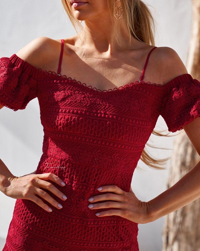 Gabriella Dress - Red - Image 5
