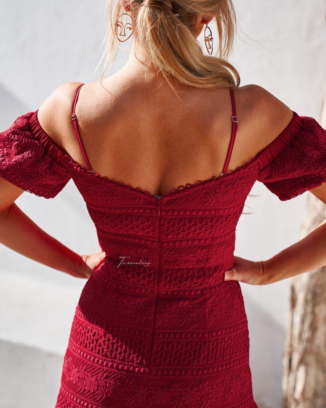 Gabriella Dress - Red - Image 6