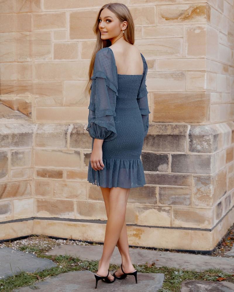 Gail Dress - Steel Blue - Image 3