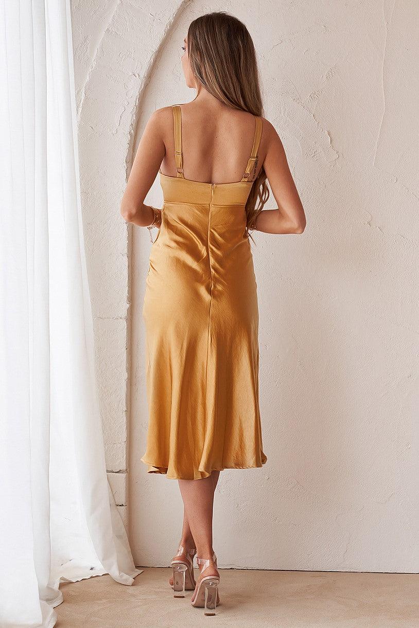 Gala Midi Dress - Mustard - Image 4