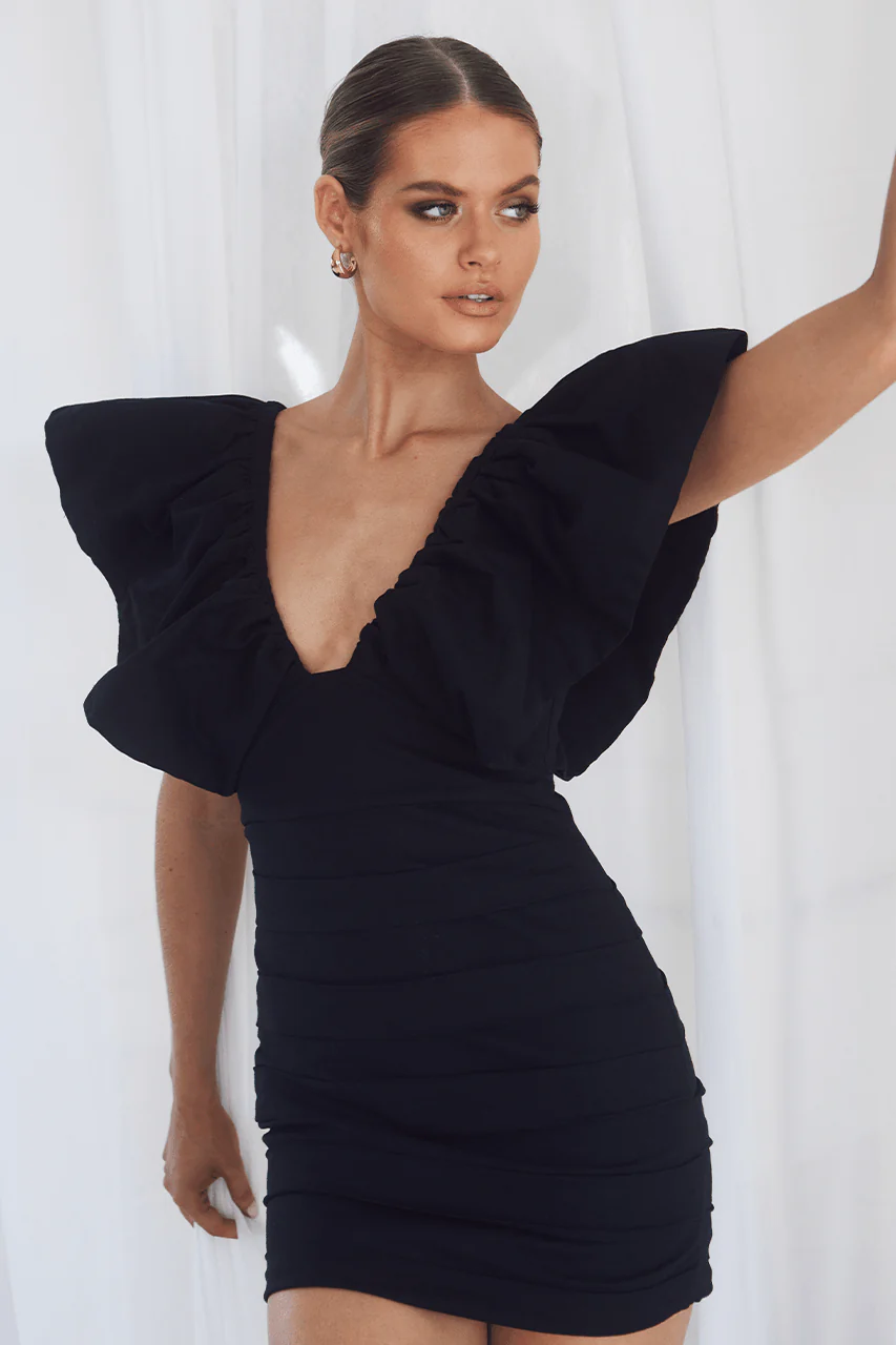Gee Mini Dress - Black - Image 6