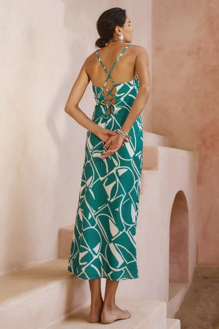 Gian Midi Dress - Green - Image 2