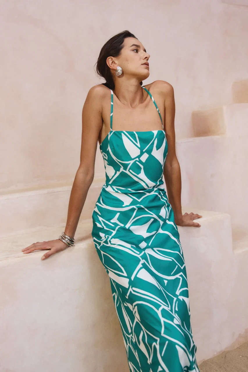 Gian Midi Dress - Green - Image 3