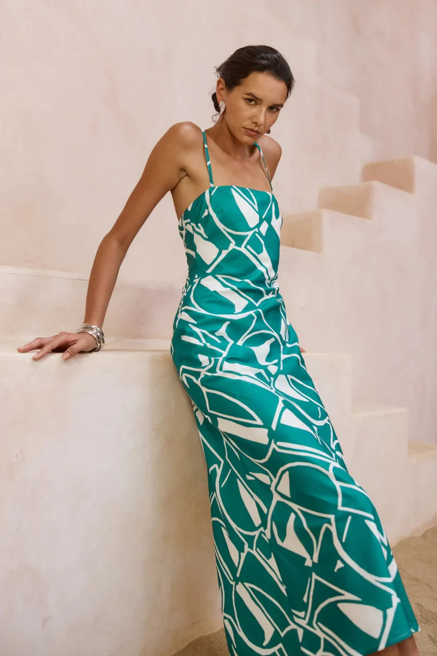 Gian Midi Dress - Green - Image 4