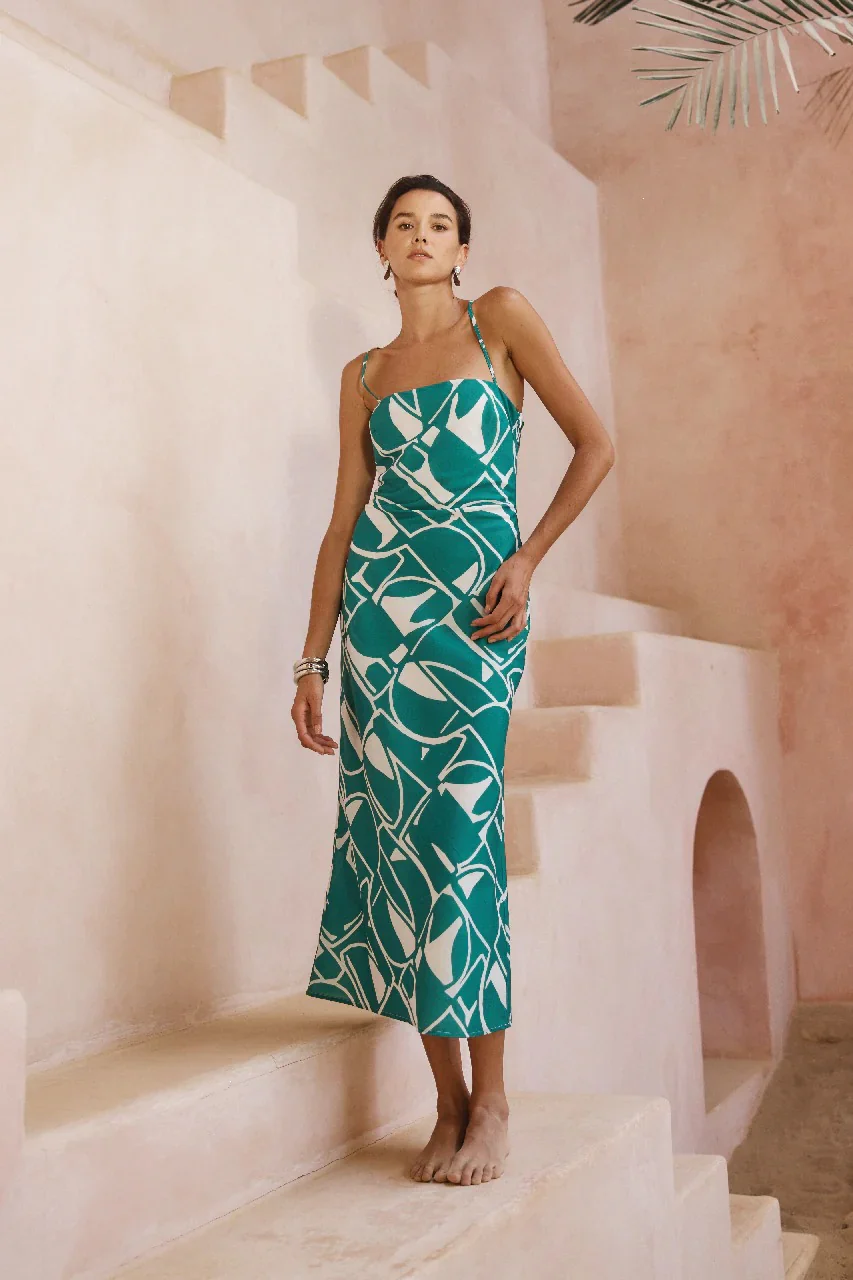 Gian Midi Dress - Green - Image 5
