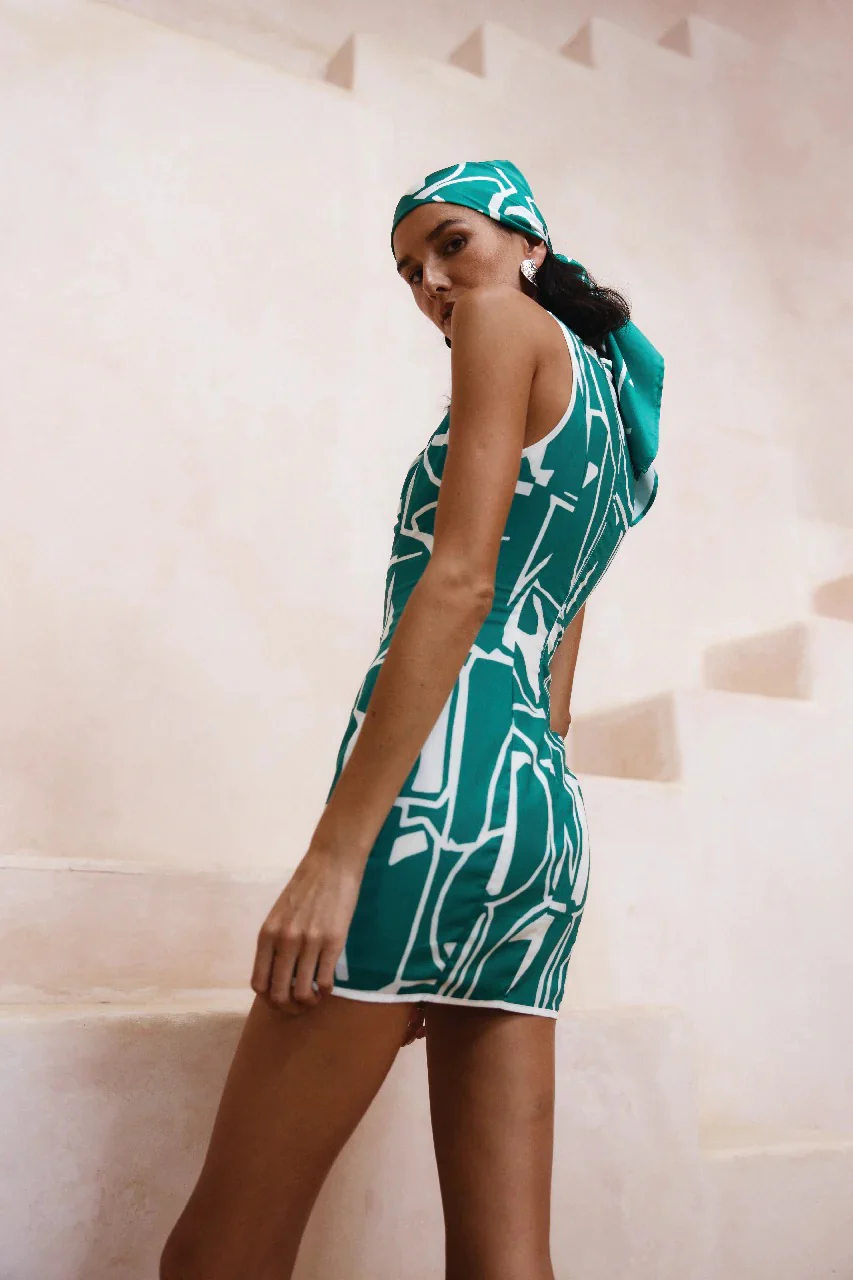 Gian Mini Dress - Green - Image 3