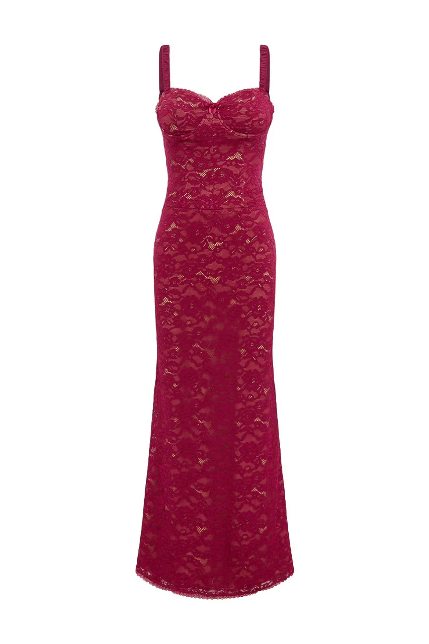 Hailee Maxi Dress - Wine - Image 5