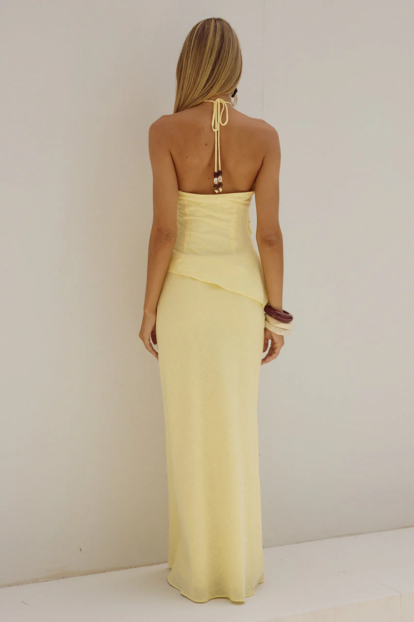 Halzie Maxi Skirt - Lemon - Image 2