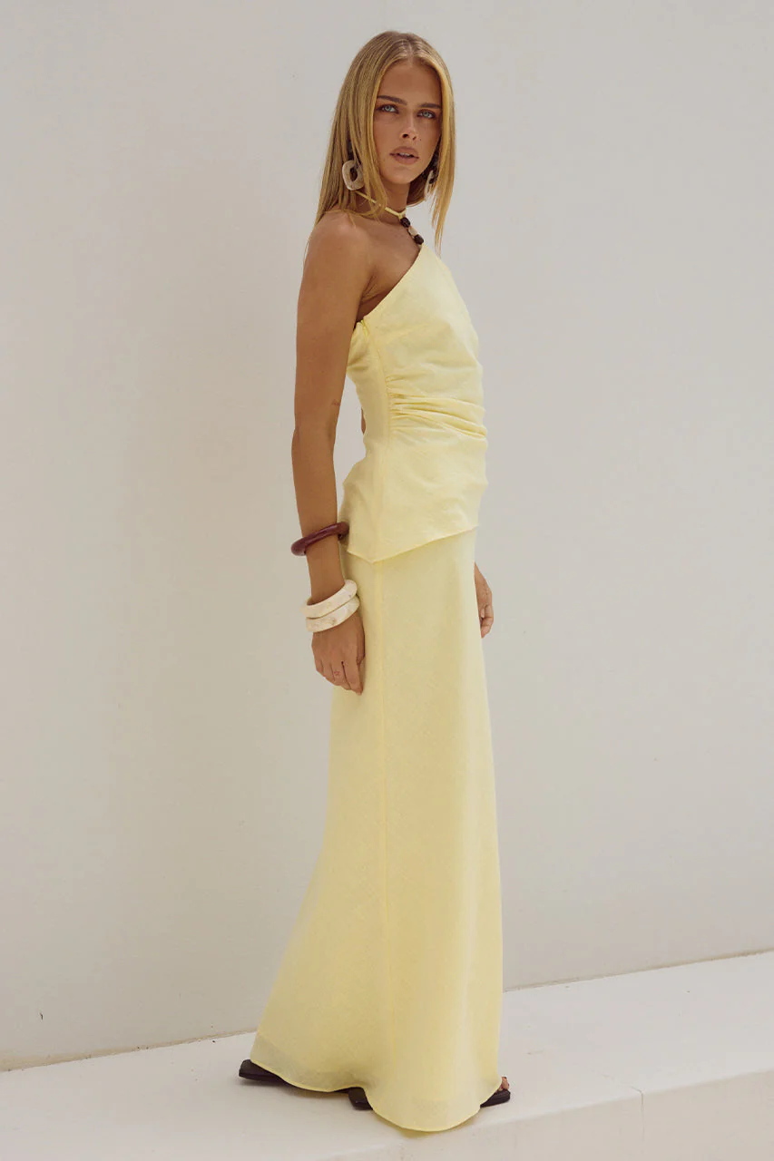 Halzie Maxi Skirt - Lemon - Image 3