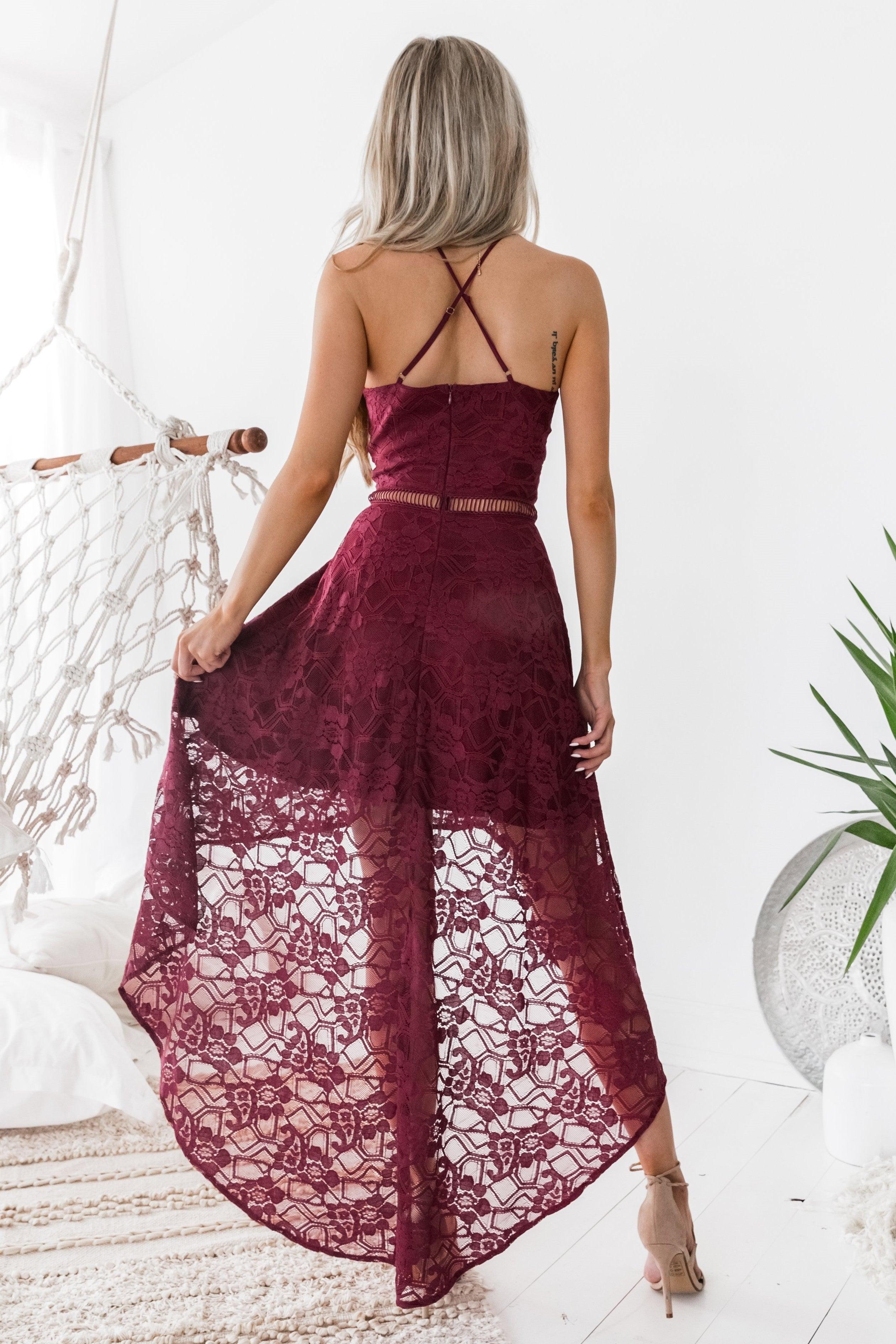 Hazel Dress - Burgundy - Image 3