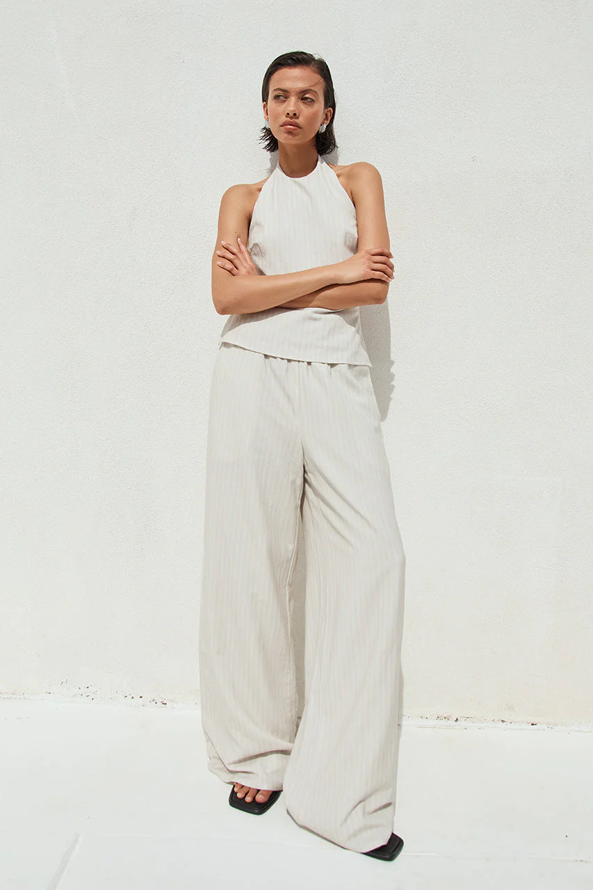 Heather Pant - Stone Pinstripe - Image 3