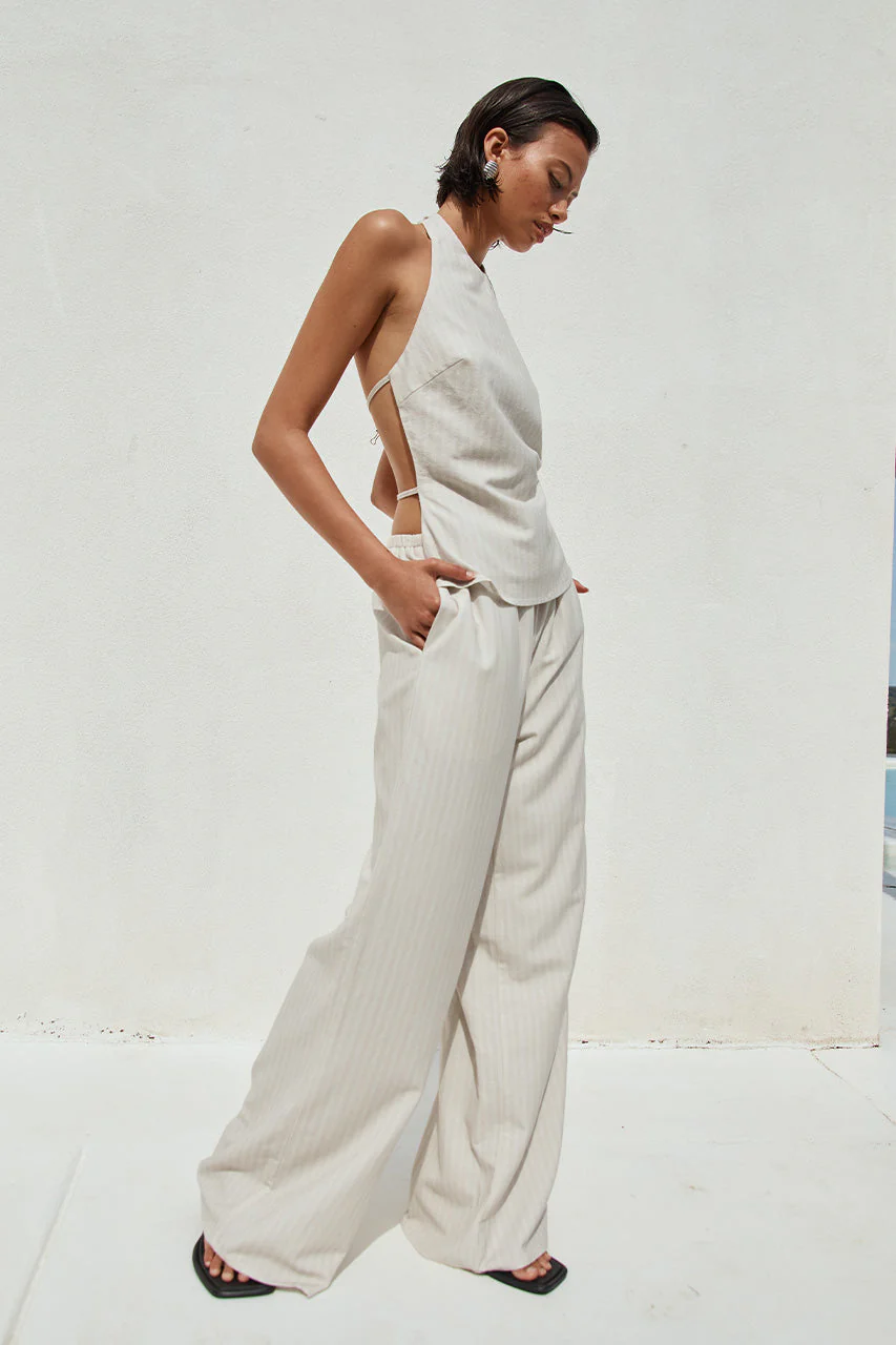 Heather Pant - Stone Pinstripe - Image 5