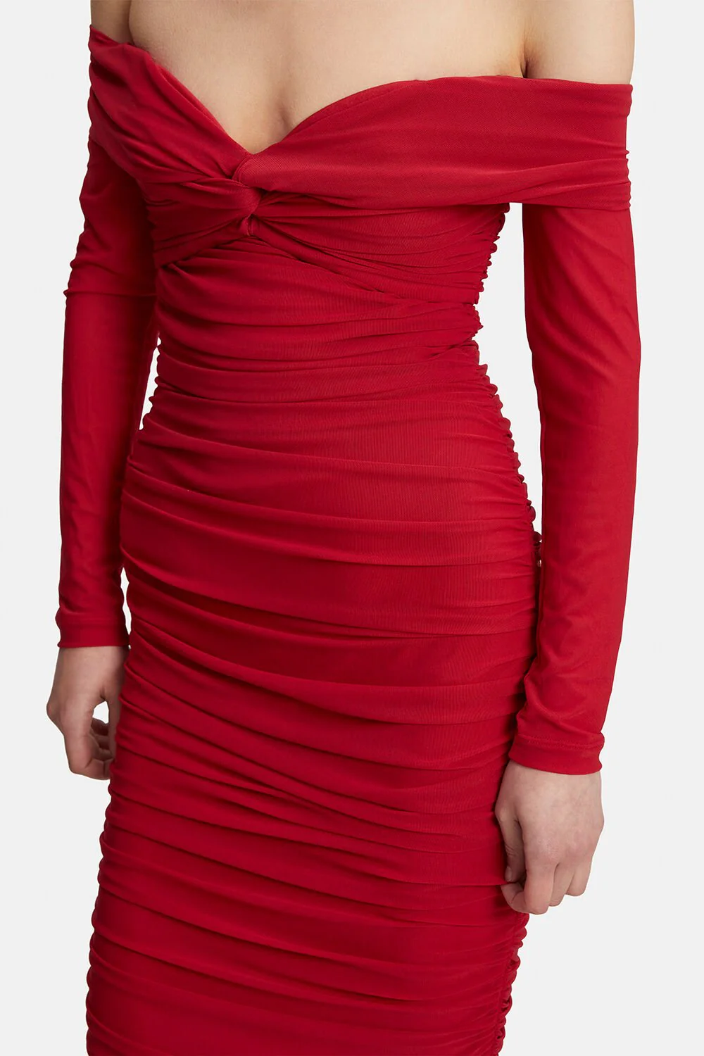 Helena Midi Mesh Dress - Fire Red - Image 3