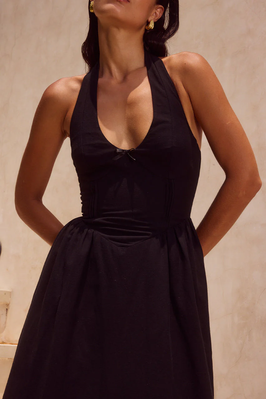 Henrietta Midi Dress - Black - Image 3