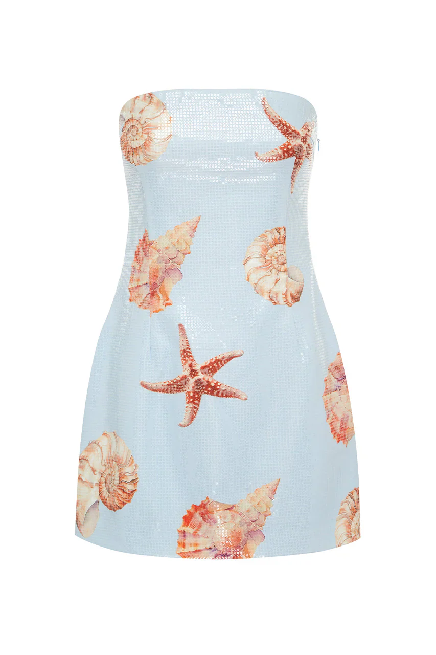 Ibiza Mini Dress - Ice Blue Seashell - Image 8