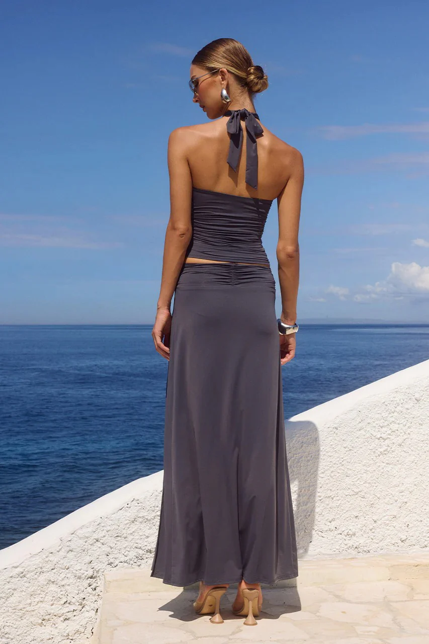 Indiana Keyhole Halter Top - Slate - Image 2