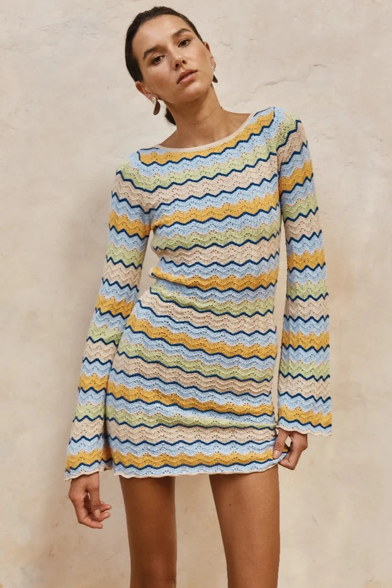 Isaba Mini Dress - Blue Multi