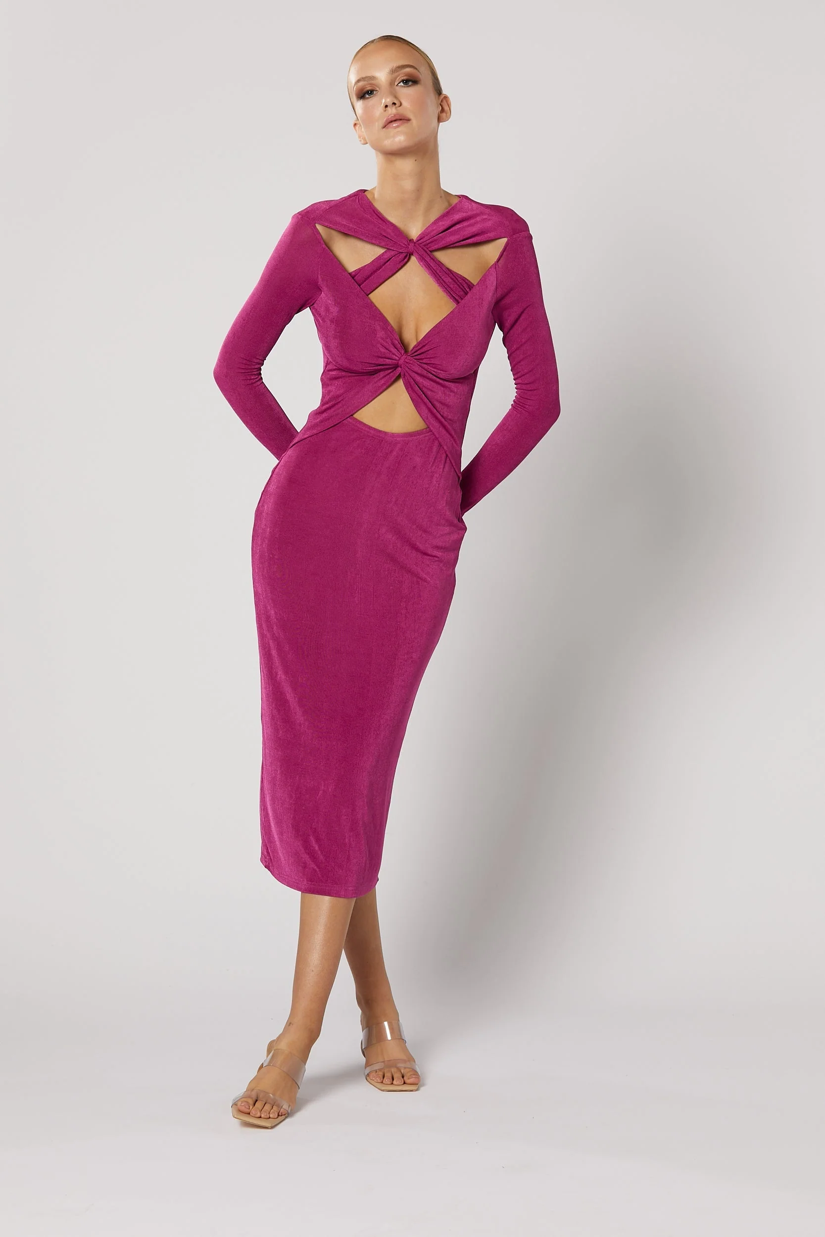Ithaca Cut Out Dress - Fuchsia - Image 3