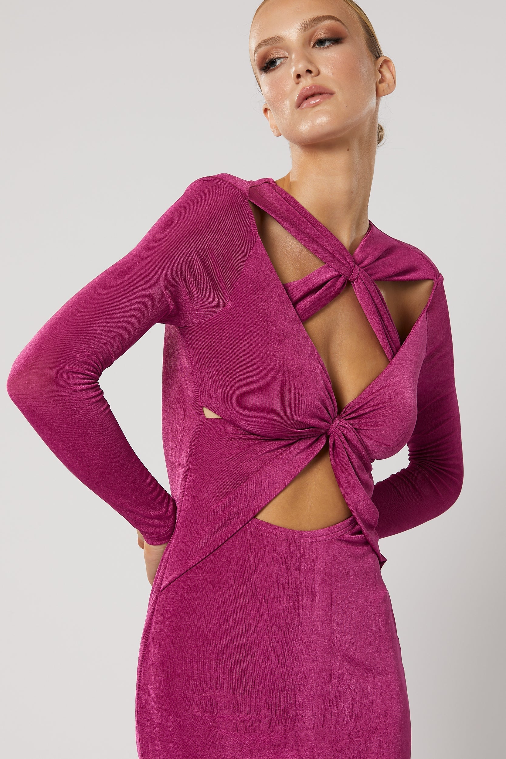 Ithaca Cut Out Dress - Fuchsia - Image 8