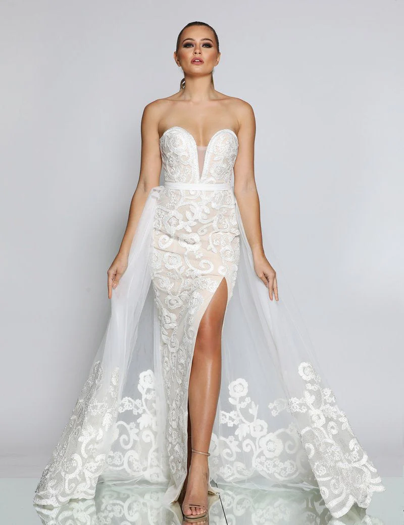 Jadore JX1067 Dress - Ivory/Nude - Image 3