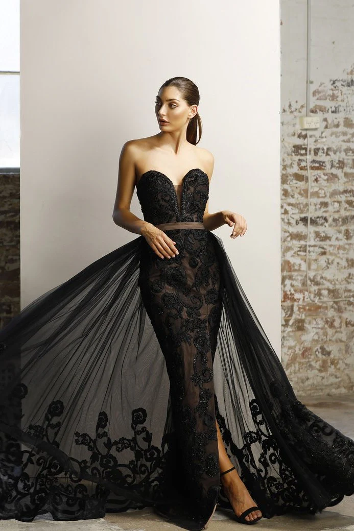 Jadore JX1067 Overlay Skirt - Black - Image 3