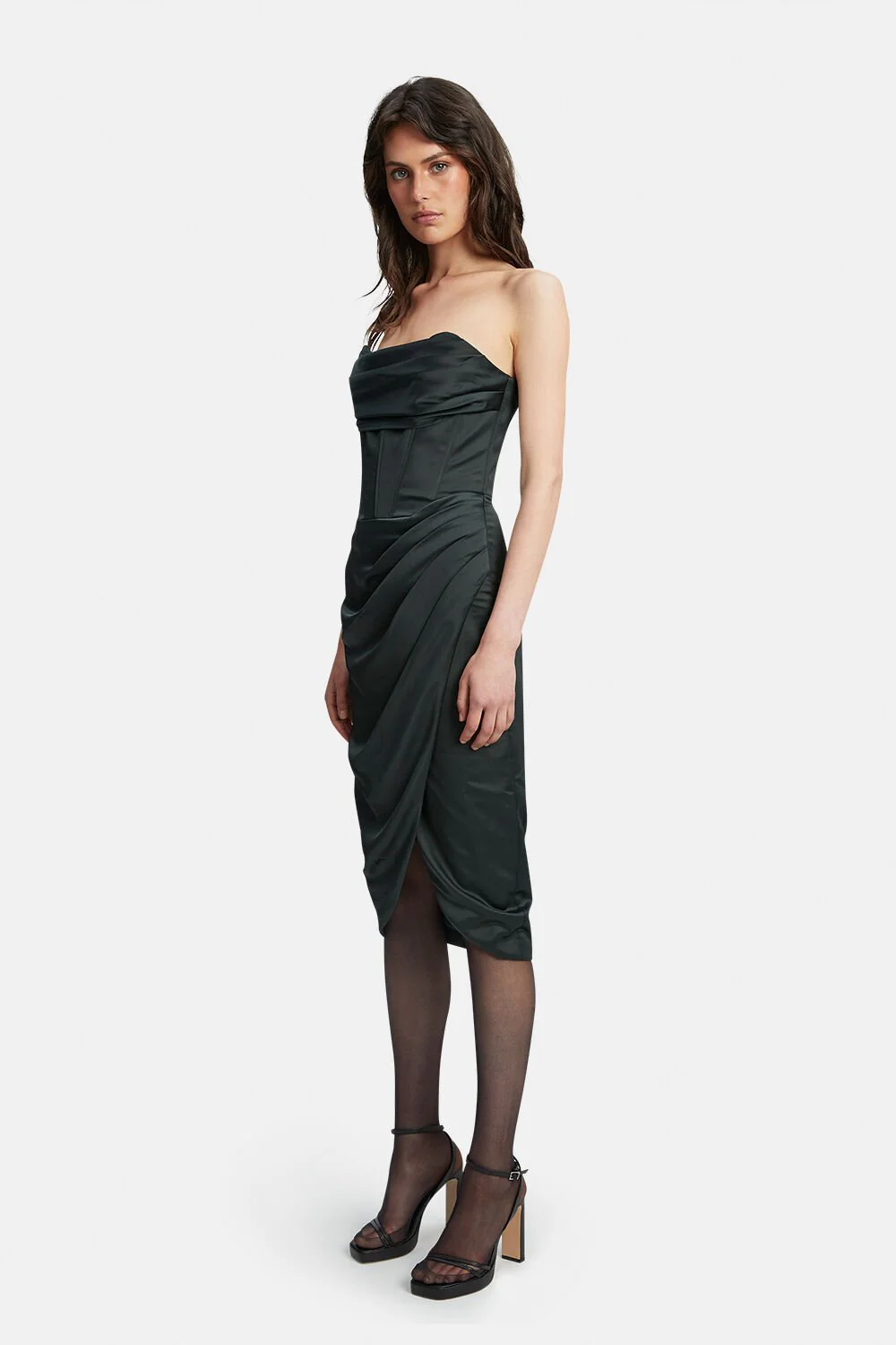 Jamila Corset Dress - Forest Green - Image 2