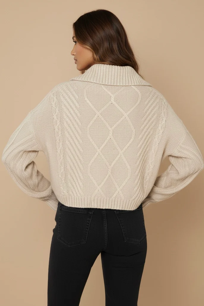 Jax Crop Jumper - Beige - Image 2