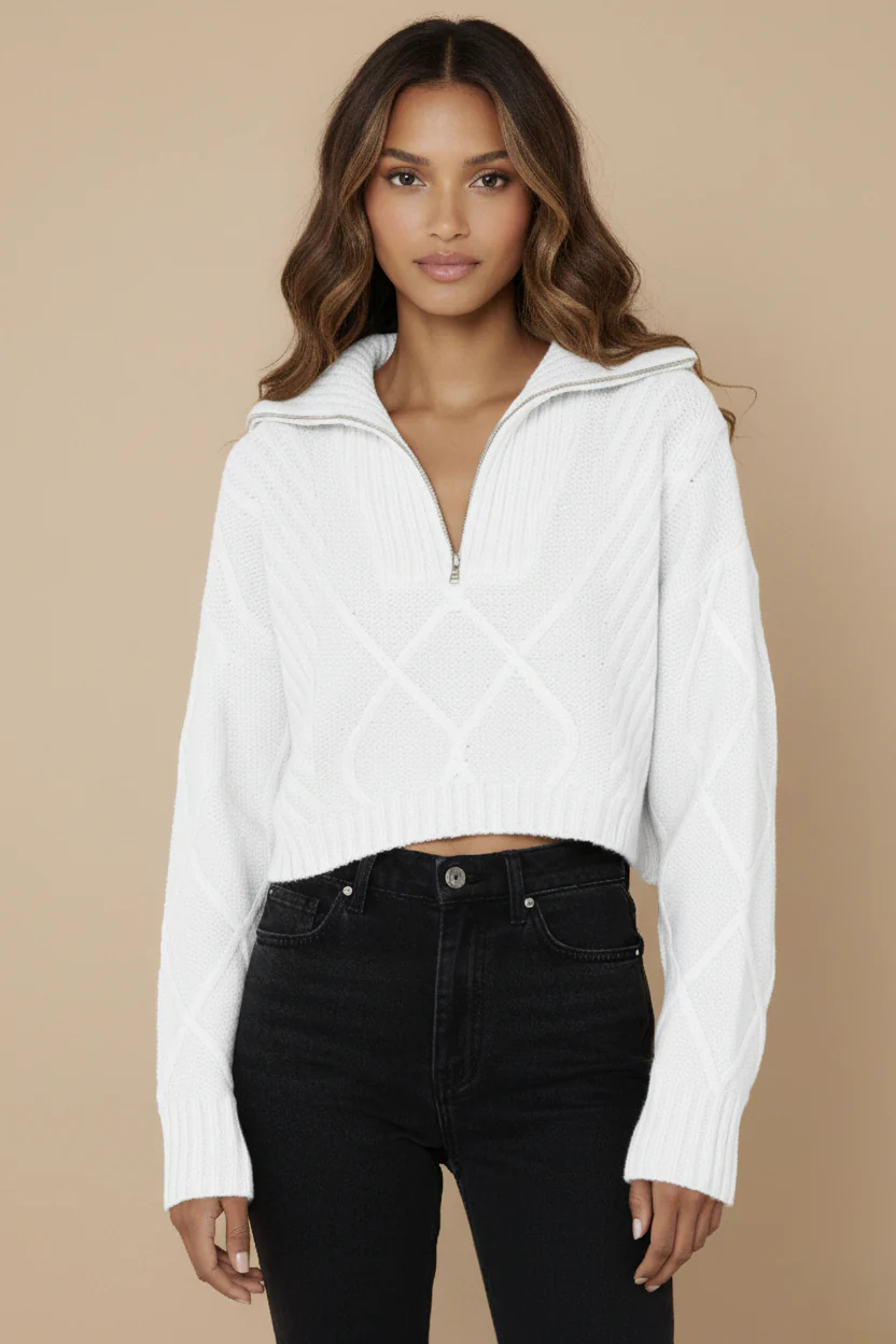 Jax Crop Jumper - White