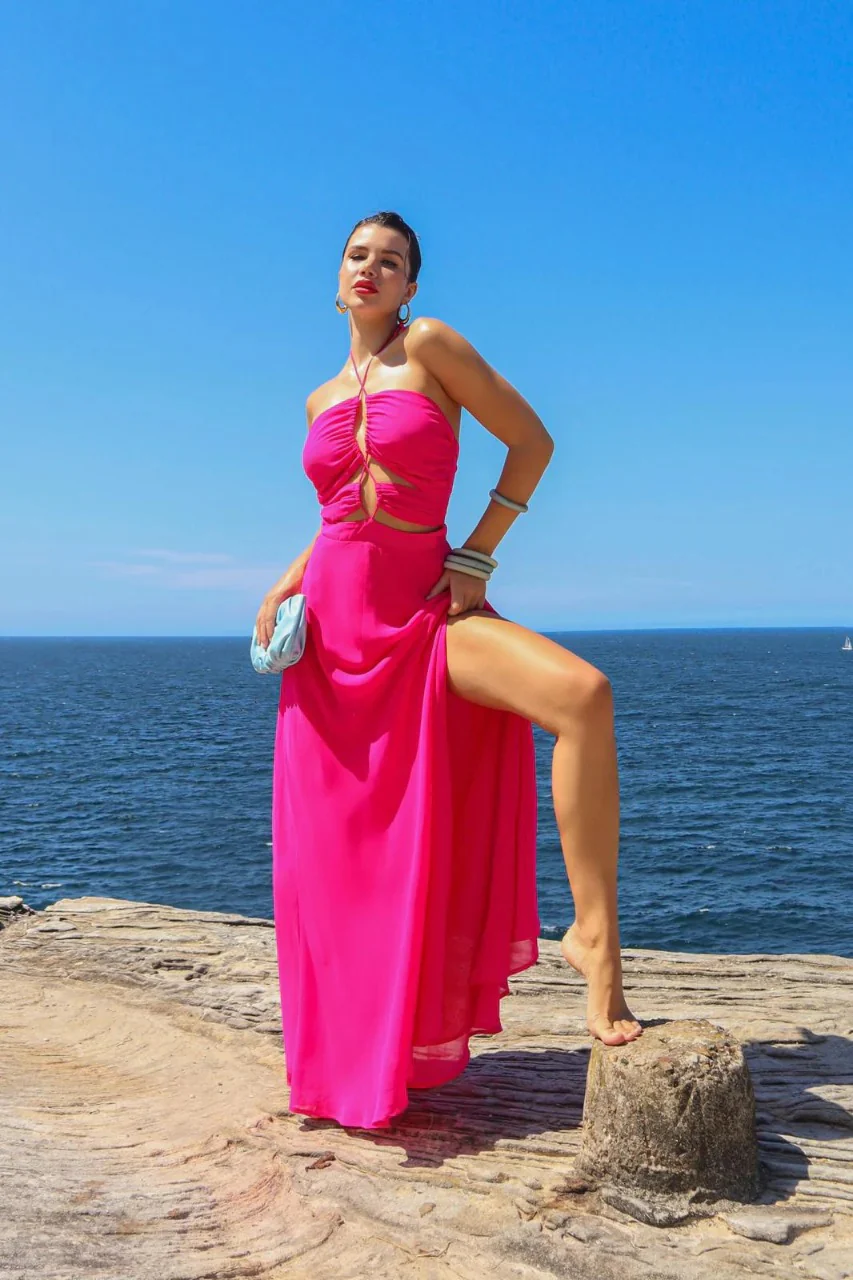 Jay Maxi Dress - Fuchsia - Image 2