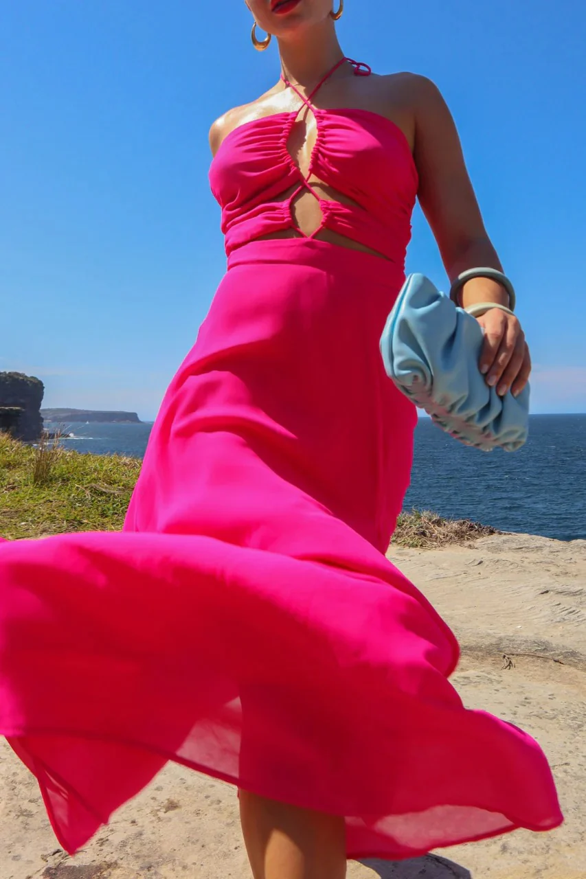 Jay Maxi Dress - Fuchsia - Image 3