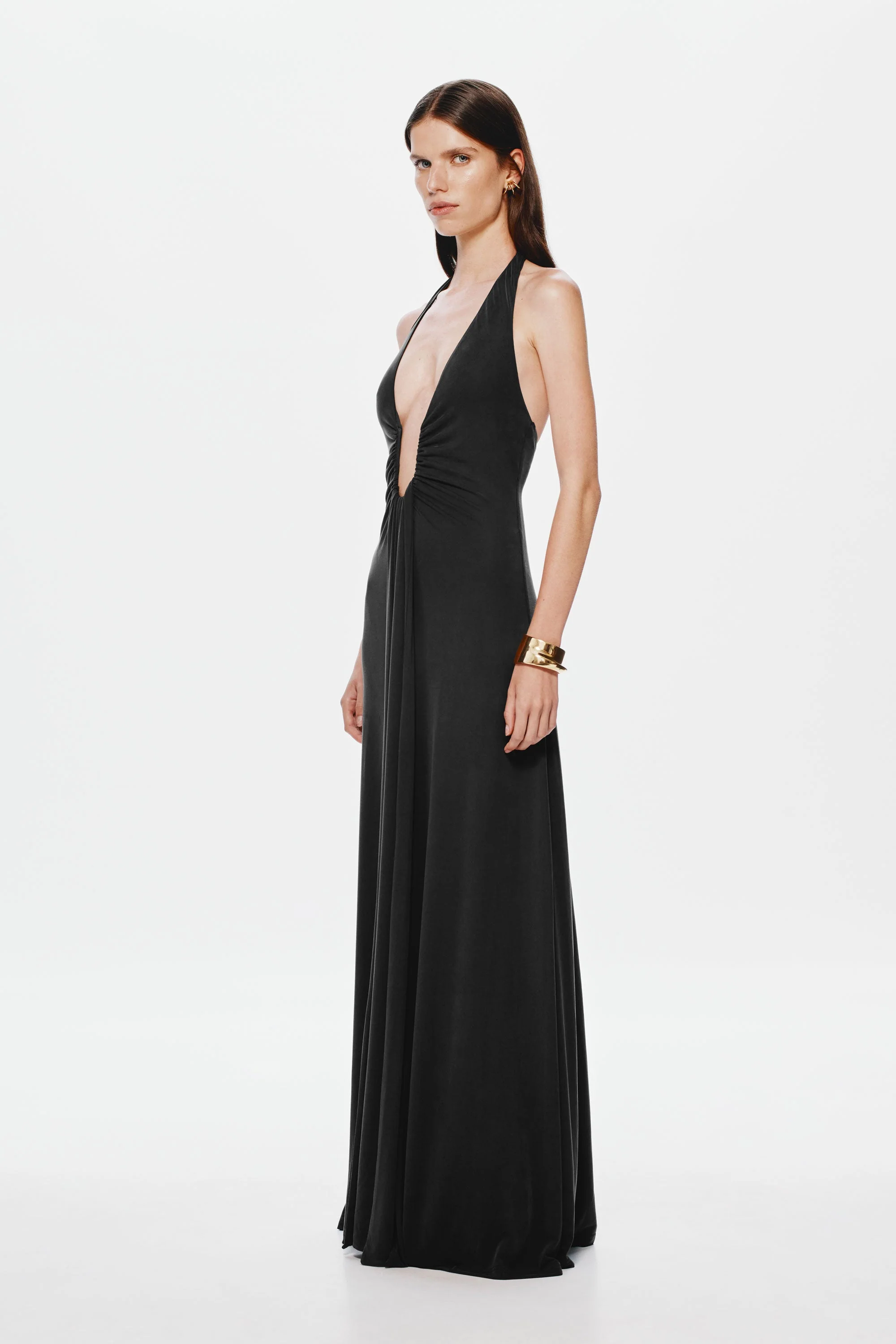 Jennifer Cupro Maxi Dress - Black - Image 4